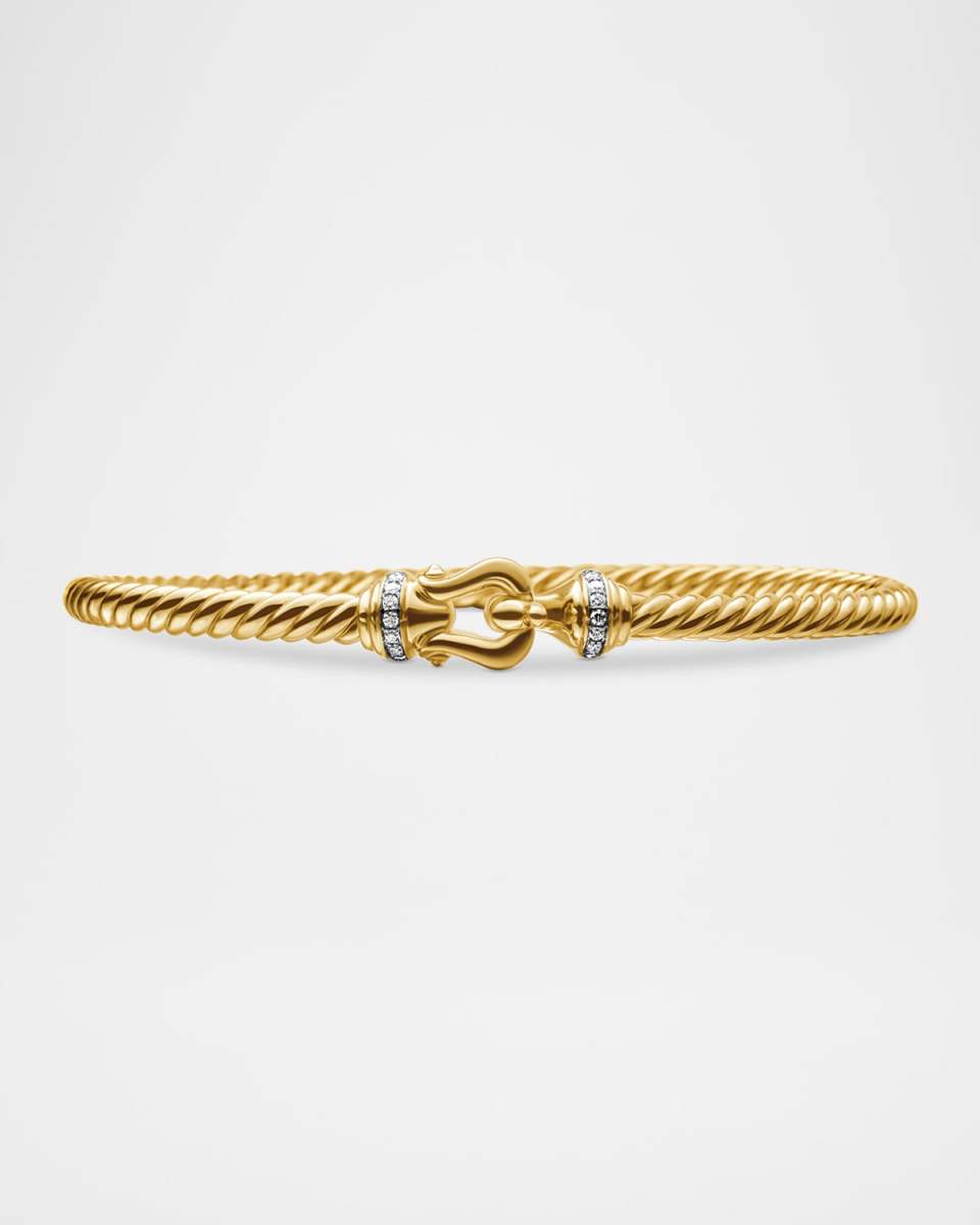 Buckle Bracelet with Diamonds in 18K Gold, 3.5